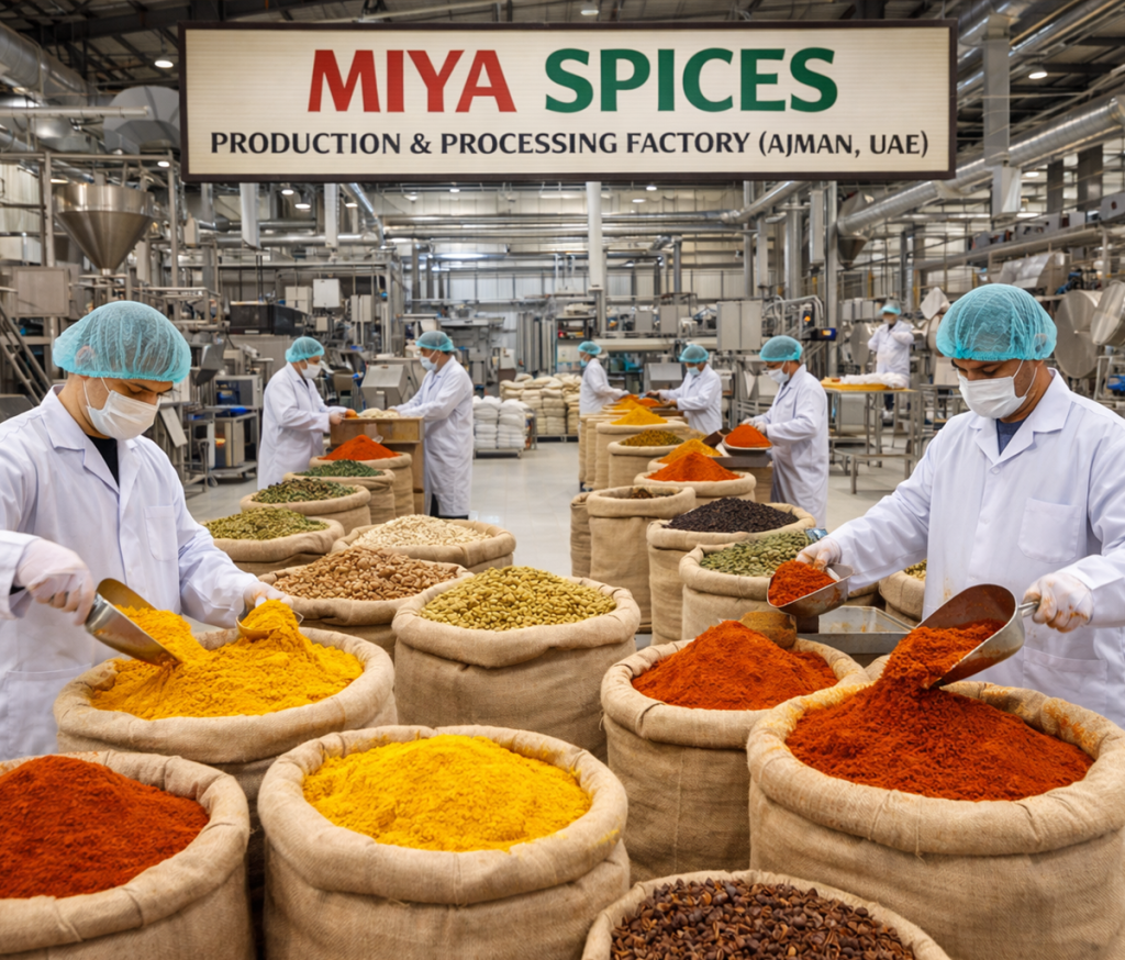 Miya Spices Production & Processing Factory in Ajman, UAE